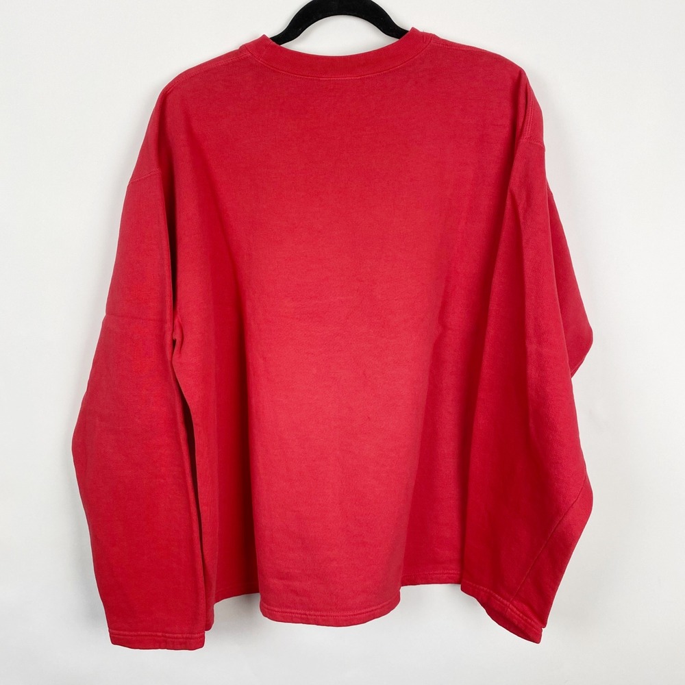 Authentic Pigment Red Crewneck Sweatshirt Large Ringspun Cotton Pigment Dyed - Picture 2 of 6